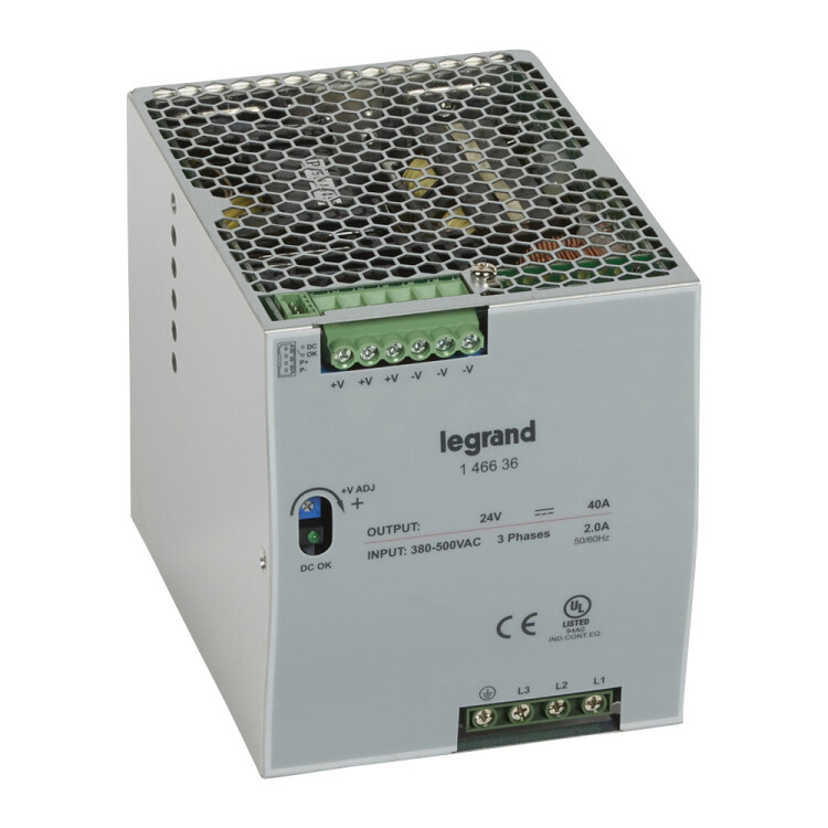 3-фазный Импульсный источник питания 24В 960Вт 40A | 146636 | Legrand