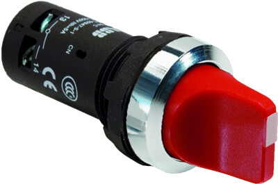 Переключатель C2SS1-30R-10 2-х позиционный красный 1НО (45 граду сов) с фиксацией | 1SFA619200R3011 | ABB