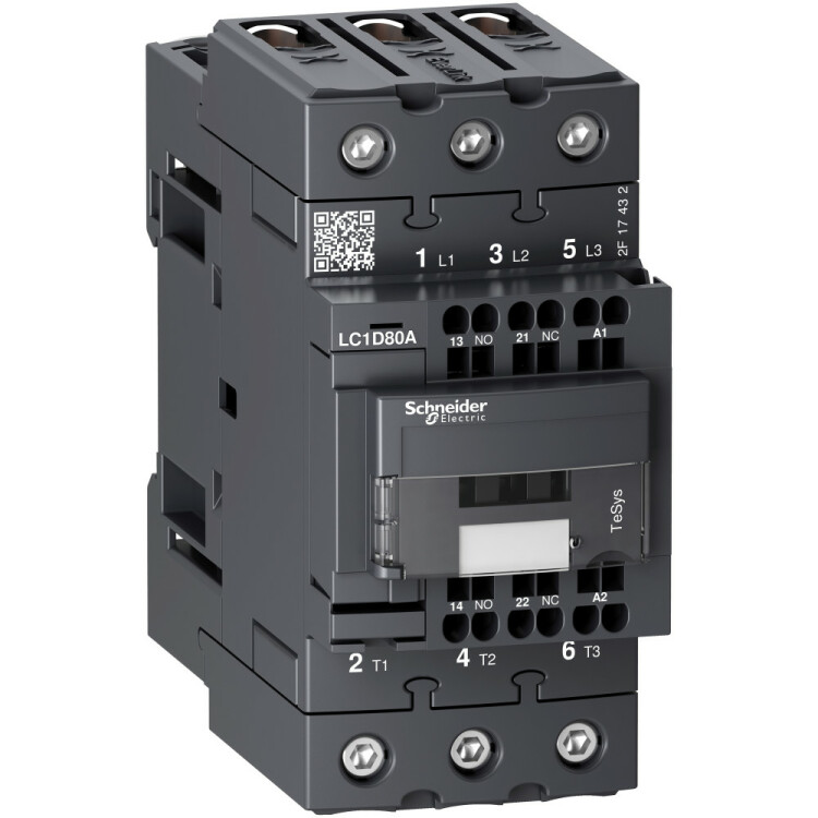Контактор EVERLINK AC3 3Р 440В 80A катушка управления 230В AC 50/60ГЦ пружинный зажим | LC1D80A3P7 | Schneider Electric