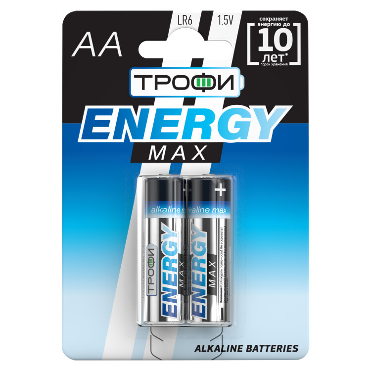 Батарейка щелочная (алкалиновая) LR6-2BL ULTRA (40/320/15360) (AA) | Б0018947 | ТРОФИ