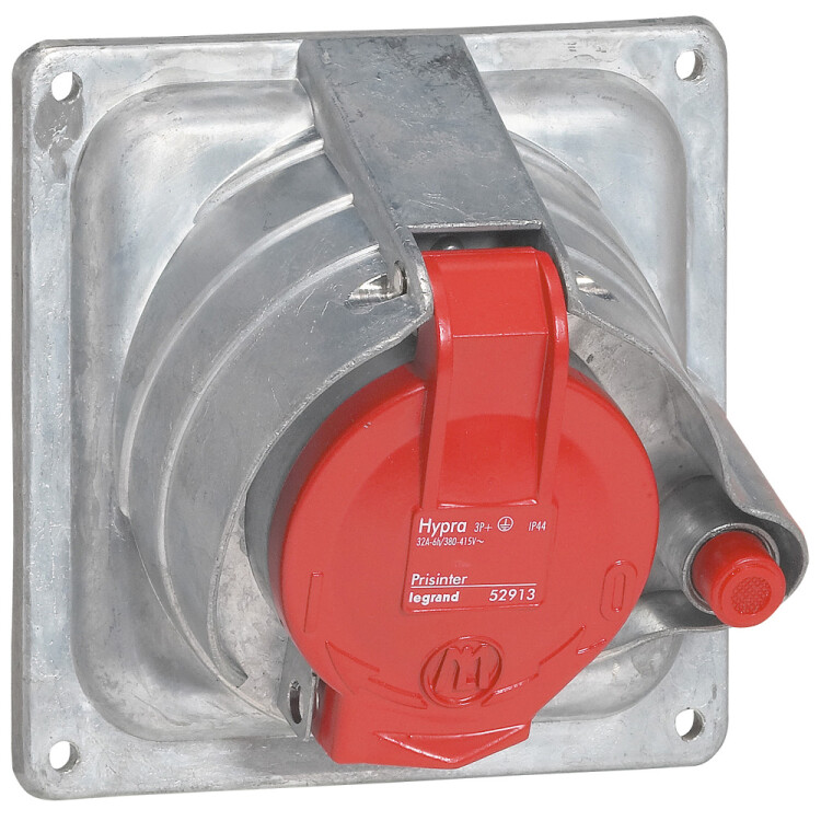 Встраиваемая розетка Hypra Prisinter - IP 44/55 - 3К+З - 32 А - металл | 052913 | Legrand