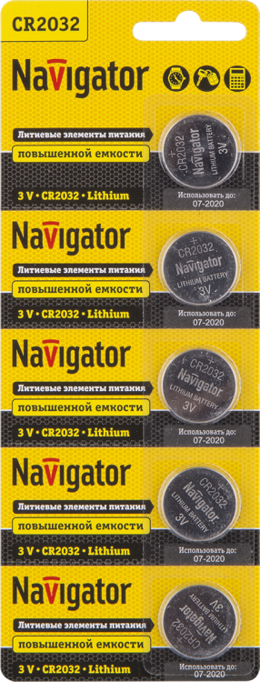 Элемент питания NBT-CR2032-BP5 | 94765 | Navigator
