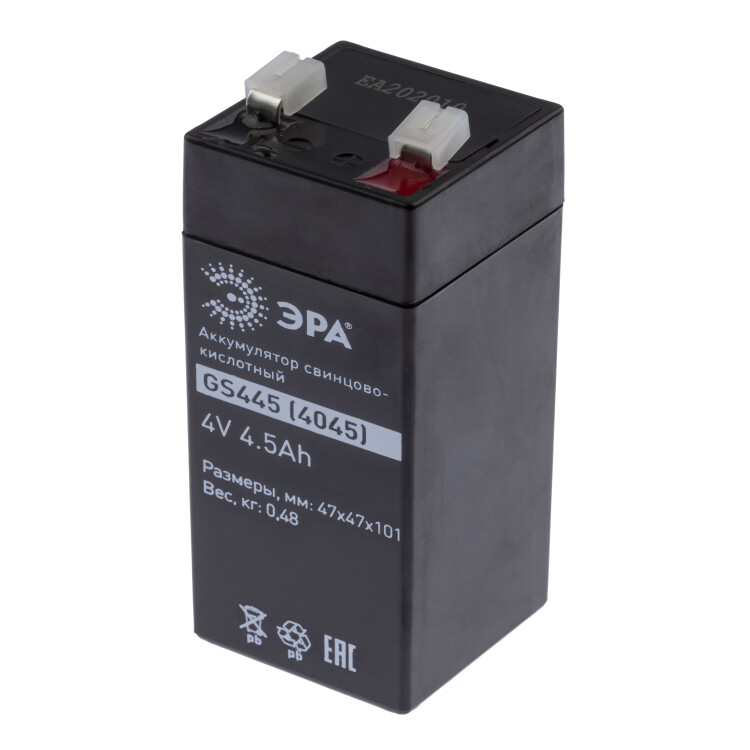 Аккумулятор GS445 (Cвинцово-кислотный 4V 4,5) (25/900) | Б0050077 | ЭРА