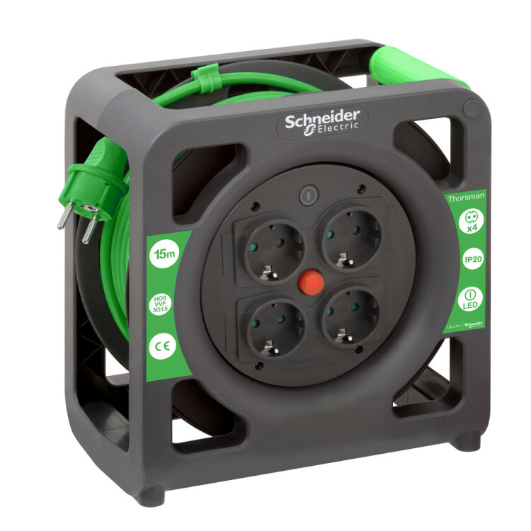 Удлинитель катушечный Thorsman 4 роз 15м 3х1.5 IP20 | IMT33137 | Schneider Electric