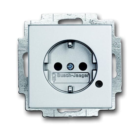 Розетка SCHUKO 16А 250В c шторками, c индикацией LED, Future/Axcent/Carat/Династия, серебр. алюм. | 2CKA002013A5285 | ABB