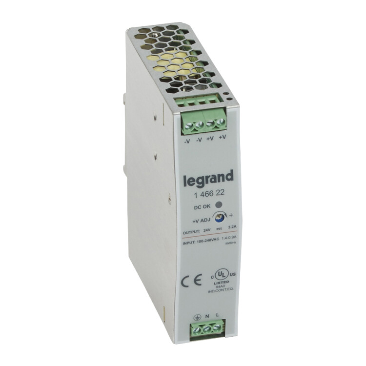 1-фазный Импульсный источник питания 24В 75Вт 3,2A | 146622 | Legrand