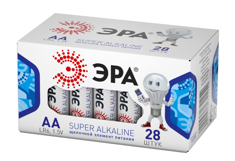 Батарейка щелочная (алкалиновая) LR6-28 box (28/840/18480) (AA) | Б0002910 | ЭРА