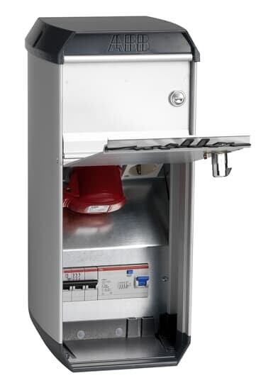 Бокс с разъемами в сборе CWF1416/16A две секции, CEE 3P+N+E 16A, Schuko, АВДТ 16A 30мА | 2CMA177277R1000 | ABB
