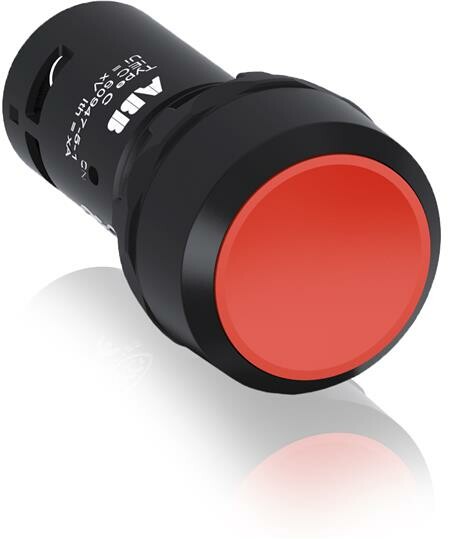 Кнопка CP1-10R-11 красная без фиксации 1НО+1HЗ (черное декоративное кольцо)|1SFA619100R1071| ABB