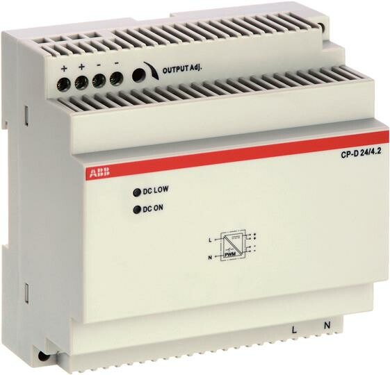 Блок питания CP-D 24/4.2 (регулир. вых. напряж) вход 90-265В AC / 120-370В DC, выход 24В DC /4.2A | 1SVR427045R0400 | ABB