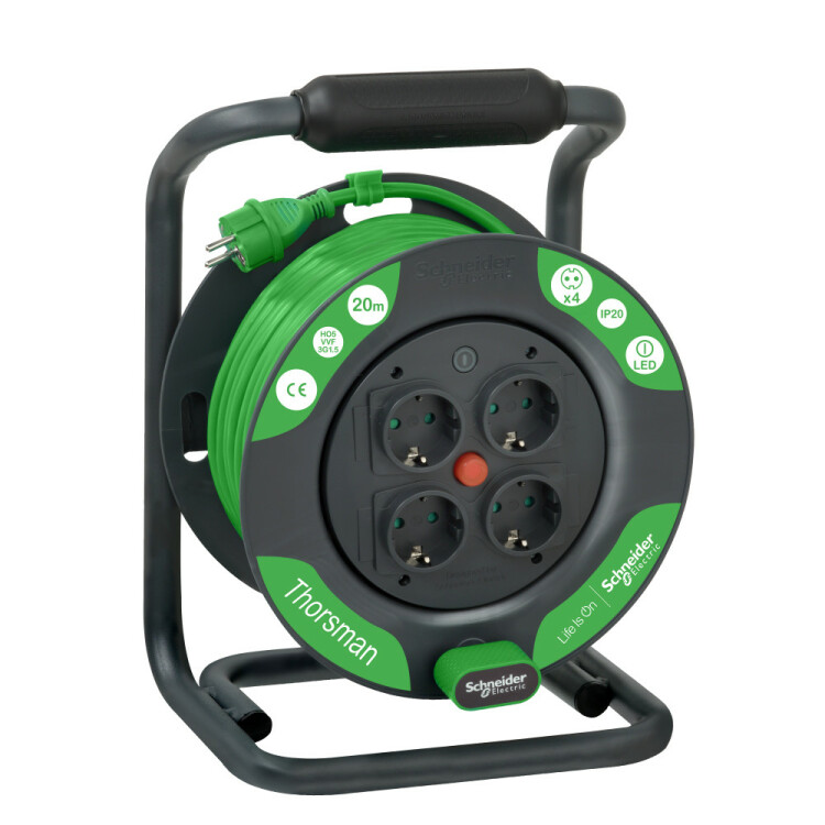 Удлинитель катушечный Thorsman 4 роз 20м 3х1.5 IP20 | IMT33140 | Schneider Electric
