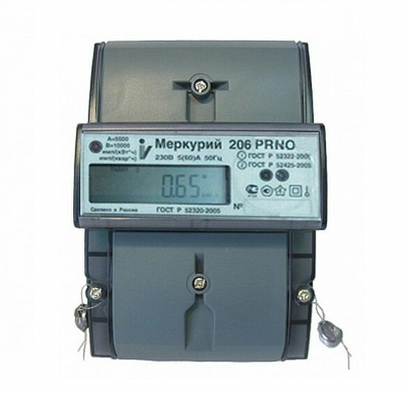 Счетчик Меркурий 206 PRNO 5-60А/220В (мнтар.) ЖКИ (DIN)