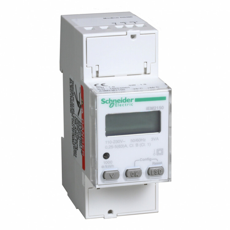 Счетчик iEM2150 1-ф 63A 1 тариф RS-485 | A9MEM2150 | Schneider Electric