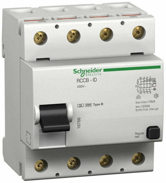 Выключатель дифференциальный (УЗО) ID 4п 125А 300мА-S тип B | 16765 | Schneider Electric