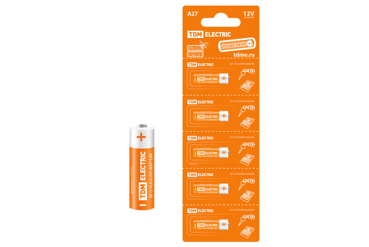 Элемент питания A27 Alkaline 12V BP-5 | SQ1702-0040 | TDM