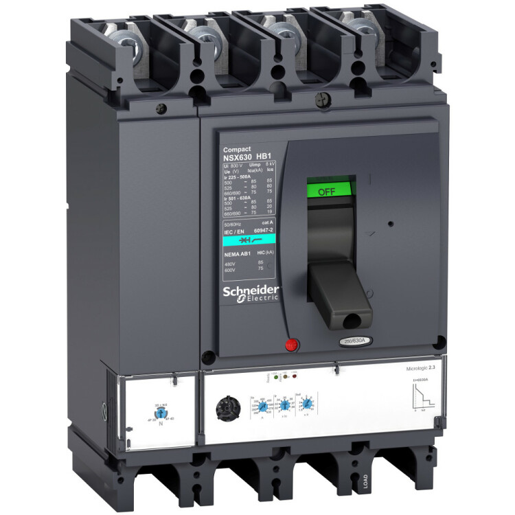 4П АВТОМ.ВЫКЛ. MIC2.3 630A NSX630HB1 (75кА при 690B) | LV433721 | Schneider Electric