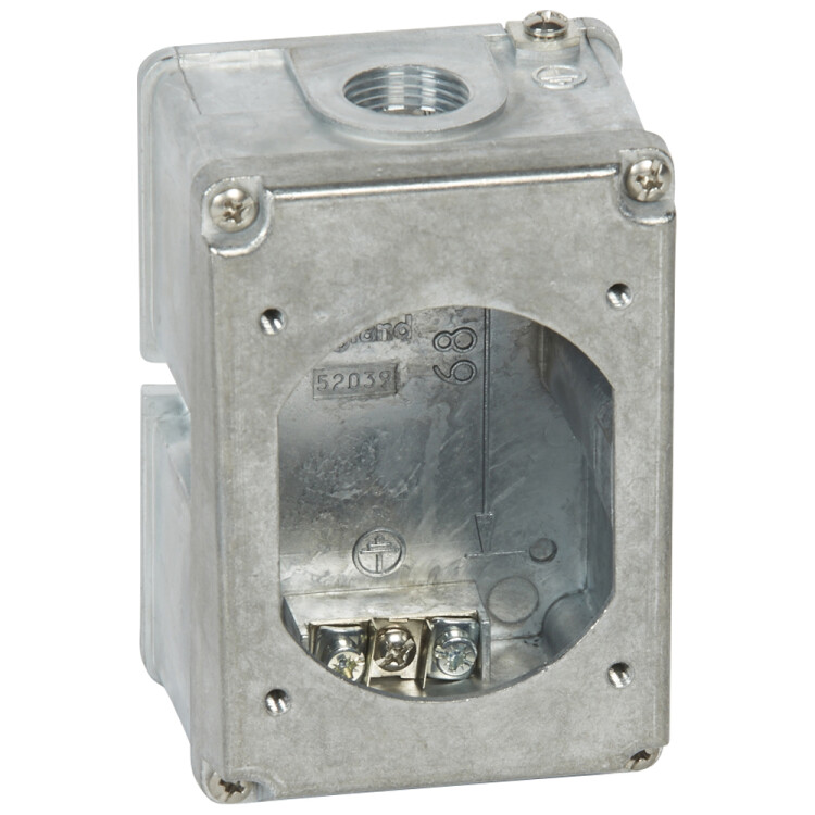 Коробка с одним ответстием под сальник Hypra - IP 44 - 2К+З - 16 А - металл | 052039 | Legrand