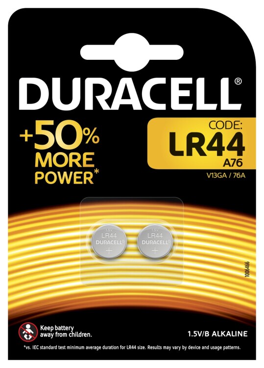 Элемент питания Duracell NEW LR44-2BL | Б0009737 | Duracell