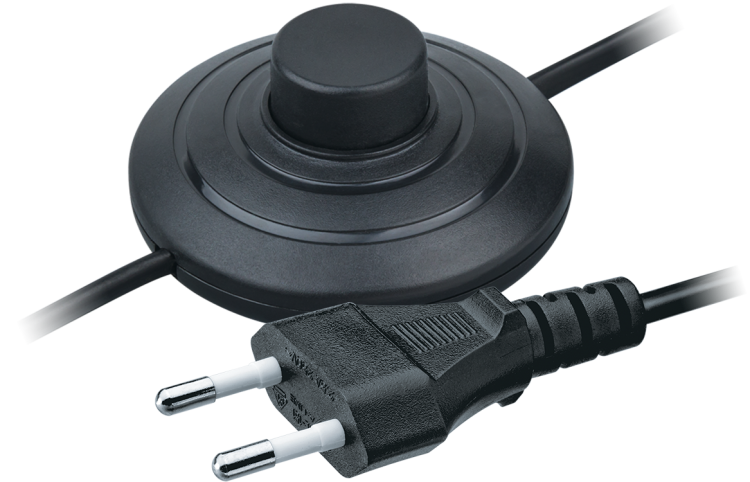 Шнур NPS-FS01-170-2x0.5-BL 1.7м с выкл. черный | 61601 | Navigator