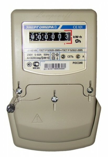 Счетчик электроэнергии однофазный однотарифный Энергомера CE101 S6 145 5-60А ЖКИ на монтажную плату | 101001003009470 | Энергомера
