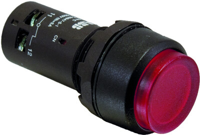 Кнопка с подсветкой CP4-12R-10 красная 110-130В AC/DC с выступающей клавишей с фиксацией 1НО | 1SFA619103R1211 | ABB
