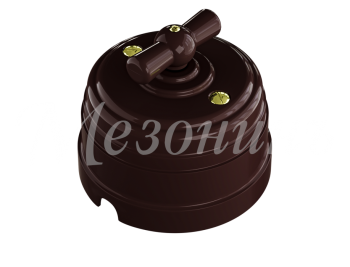 Выкл-ль пластик. пов. на 2 полож., для вкл. из 2-х мест (1-клав. прох), IP 20, цвет - коричн., УСАДЬБА, МЕЗОНИНЪ | GE30404-04 | GREENEL |