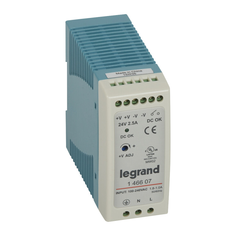1-фазный Импульсный источник питания 24В 60Вт 2,5A | 146607 | Legrand