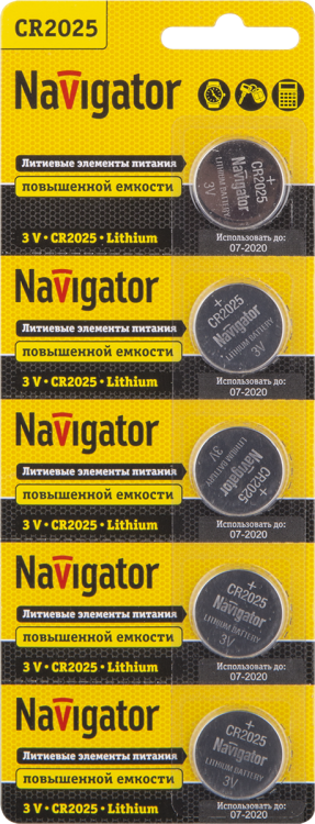 Элемент питания NBT-CR2025-BP5 | 94764 | Navigator
