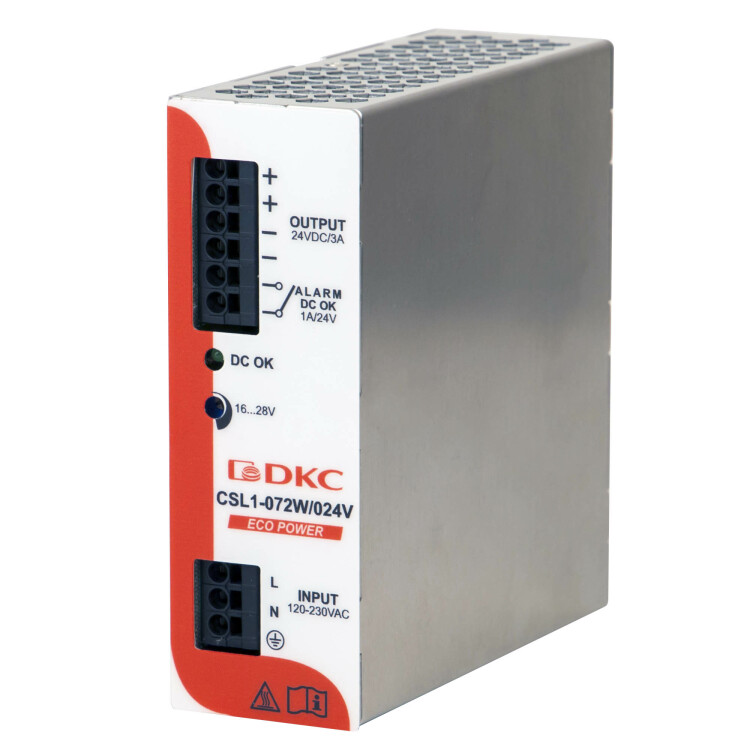 Источник питания "ECO POWER", однофазный, 72Вт, 3А, 24В | XCSL1072W024VAA | DKC