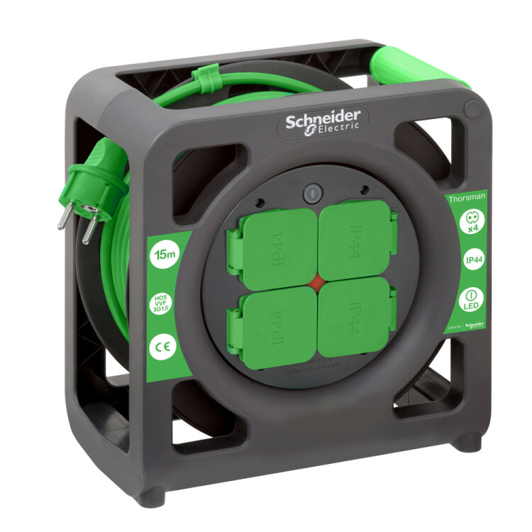 Удлинитель катушечный Thorsman 4 роз 15м 3х1.5 IP44 | IMT33136 | Schneider Electric