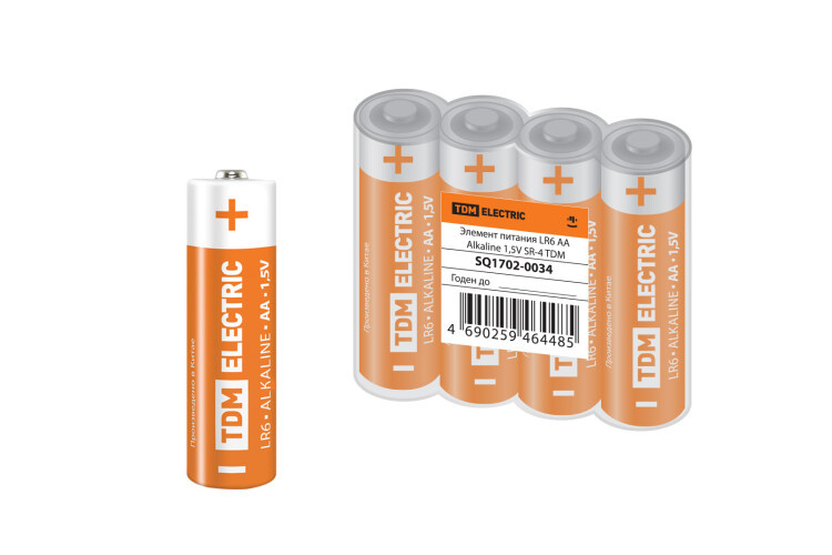 Элемент питания LR6 AA Alkaline 1,5V SR-4 | SQ1702-0034 | TDM