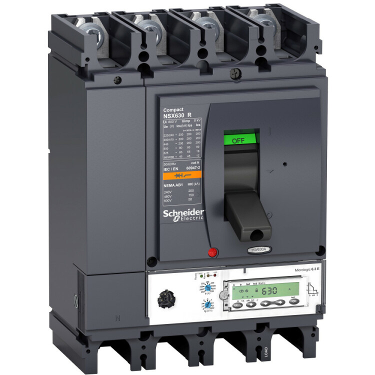 4П АВТОМ.ВЫКЛ. M6.3E 400A NSX400R(200кА при 415В, 45кА при 690B) | LV433609 | Schneider Electric