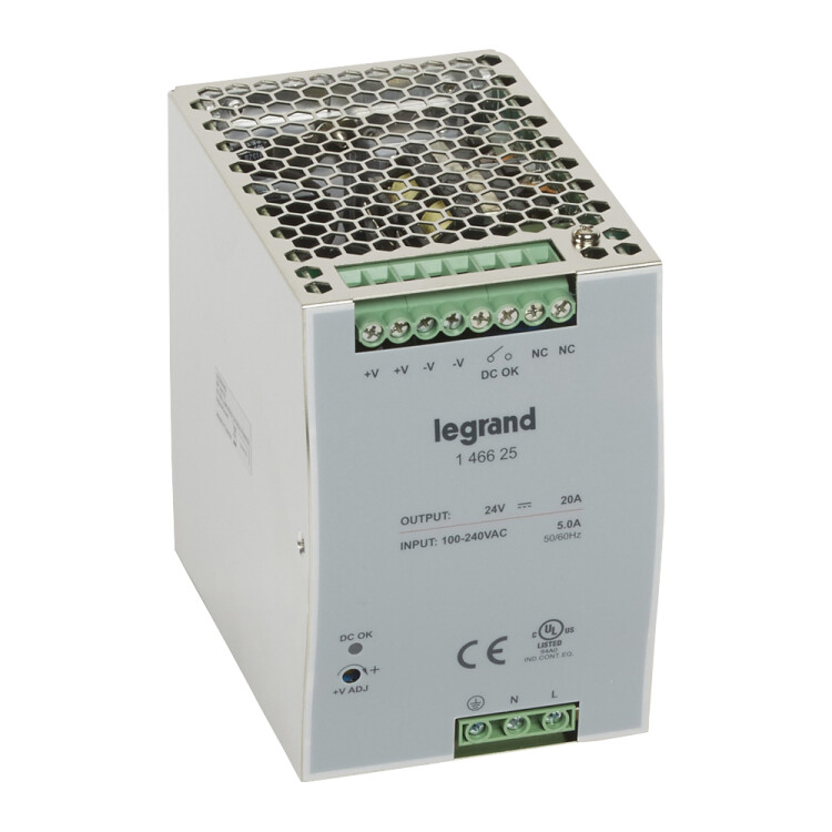 1-фазный Импульсный источник питания 24В 480Вт 20A | 146625 | Legrand