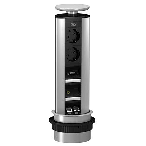 Настольный бокс вертикальный DBV (2 розетки 220В, 1 VGA, 1 аудио, 2 RJ45 категор. 6 экранированные) | 6116890 | OBO Bettermann