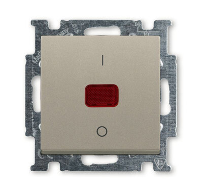 ABB Basic 55 Шампань Выключатель 1-клавишный 2-полюсный, 20A | 1020-0-0091 | 2CKA001020A0091 | ABB