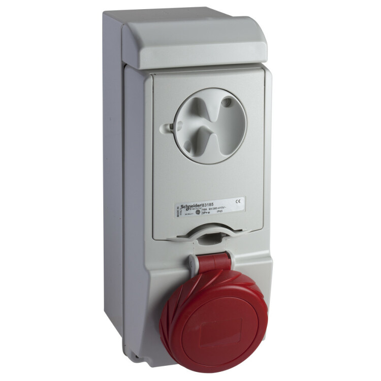 НАСТЕННАЯ РОЗЕТКА UNIKA Б/ЗЩ 32A 3PNE 380-415 IP65 | 83197 | Schneider Electric