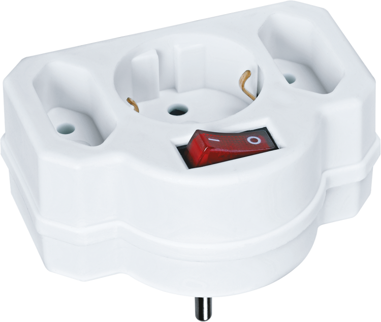 Разветвитель NAD-3-R2F-WH 3 гн. (в ряд) 1гн с/з 2гн б/з | 94698| Navigator