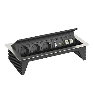 Настольный бокс с крышкой DBK (3 розетки 220В, 1 VGA, 1 аудио, 2 RJ45 категория 6 экранированные) | 6116808 | OBO Bettermann