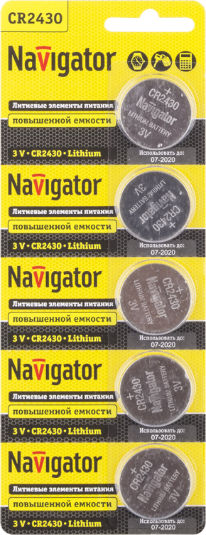 Элемент питания 94 781 NBT-CR2430-BP5 |94781 |Navigator