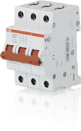 Рубильник 3 пол. SD203/16 рычаг красный | 2CDD283101R0016 | ABB