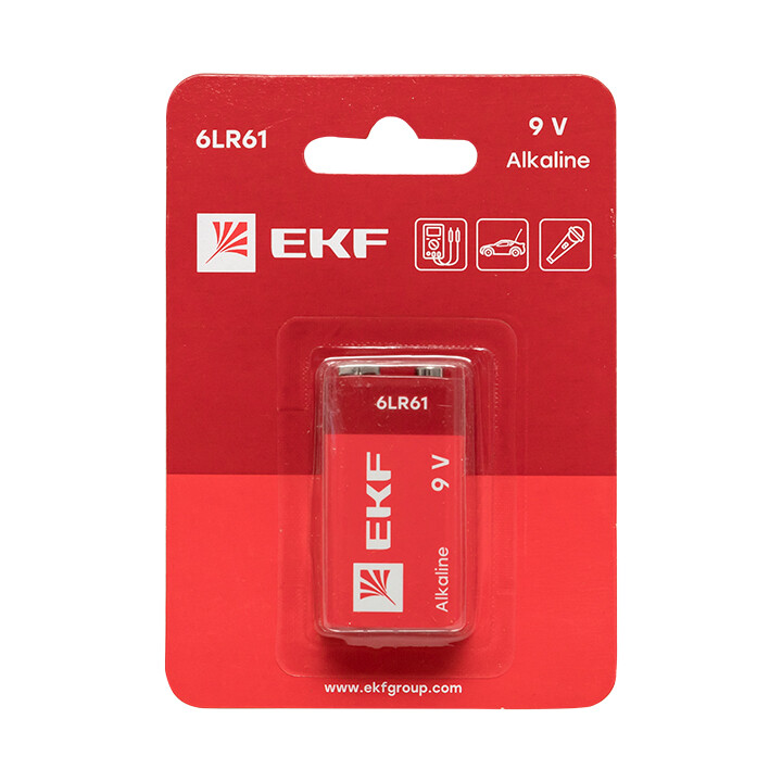 Батарейка алкалиновая типа 9V(6LR61) блистер 1шт. | 9V-BL1 | EKF