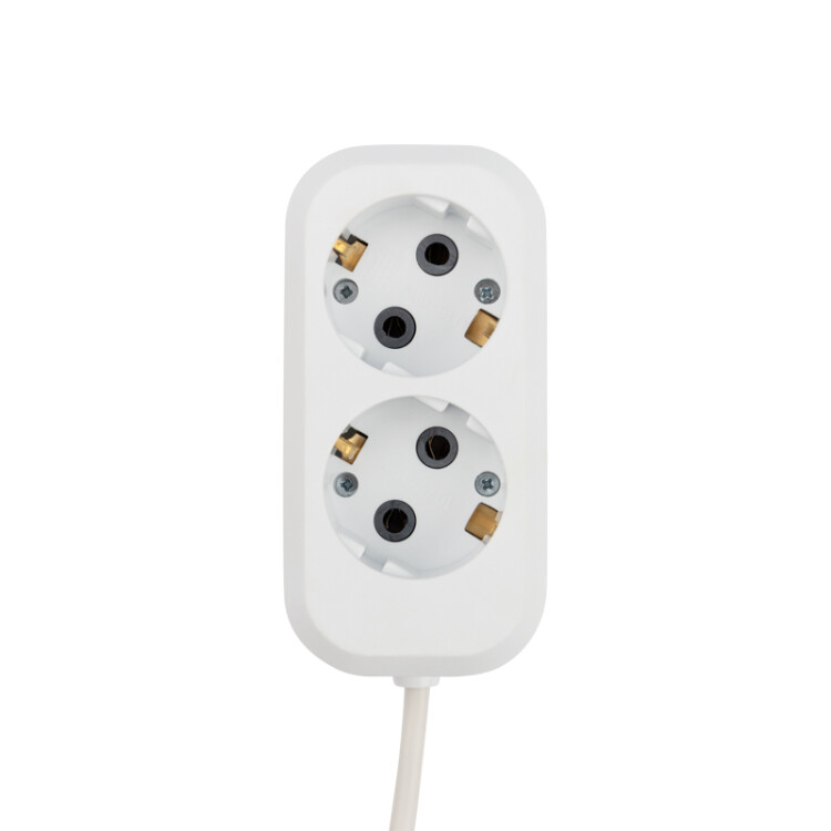 Удлинитель 2 гнезда, 5 м, 3х0.75 кв.мм, с/з, белый | 11-7203 | PROconnect