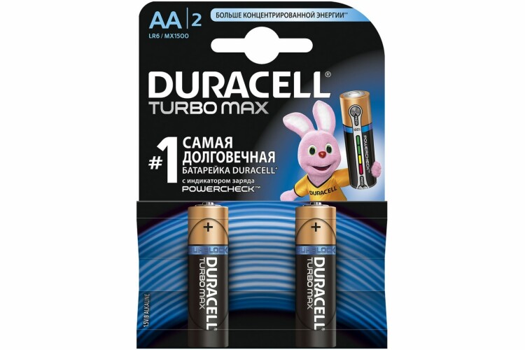 Элемент питания Duracell LR6-2BL TURBO | Б0014047 | Duracell
