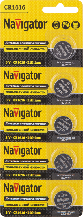 Элемент питания NBT-CR1616-BP5 | 94779 | Navigator