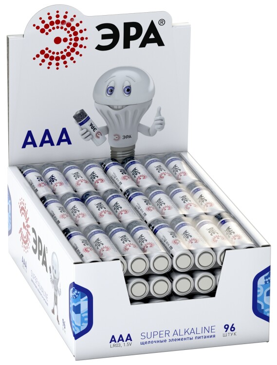 Батарейка щелочная (алкалиновая) LR03-4S promo-box (96/384/36864) (AAA) | Б0018950 | ЭРА