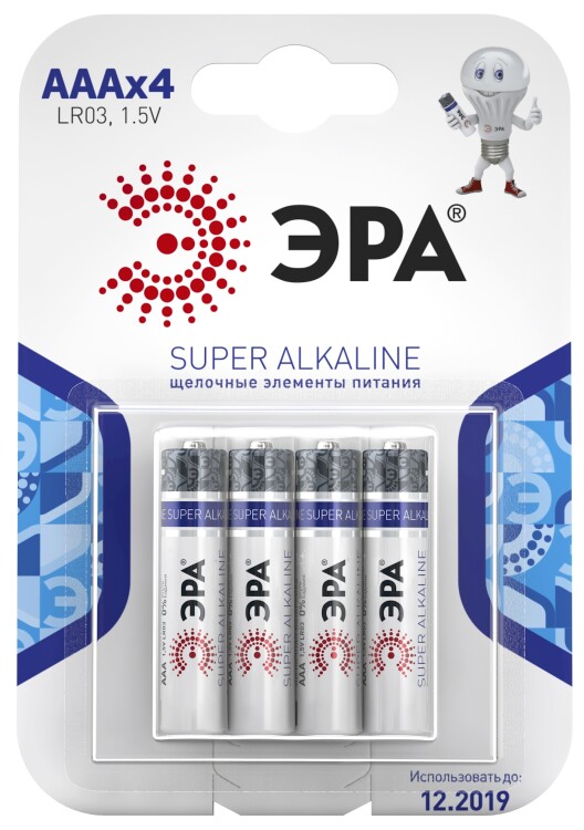 Батарейка щелочная (алкалиновая) LR03-4BL (120/960/30720) (AAA) | C0038451 | ЭРА