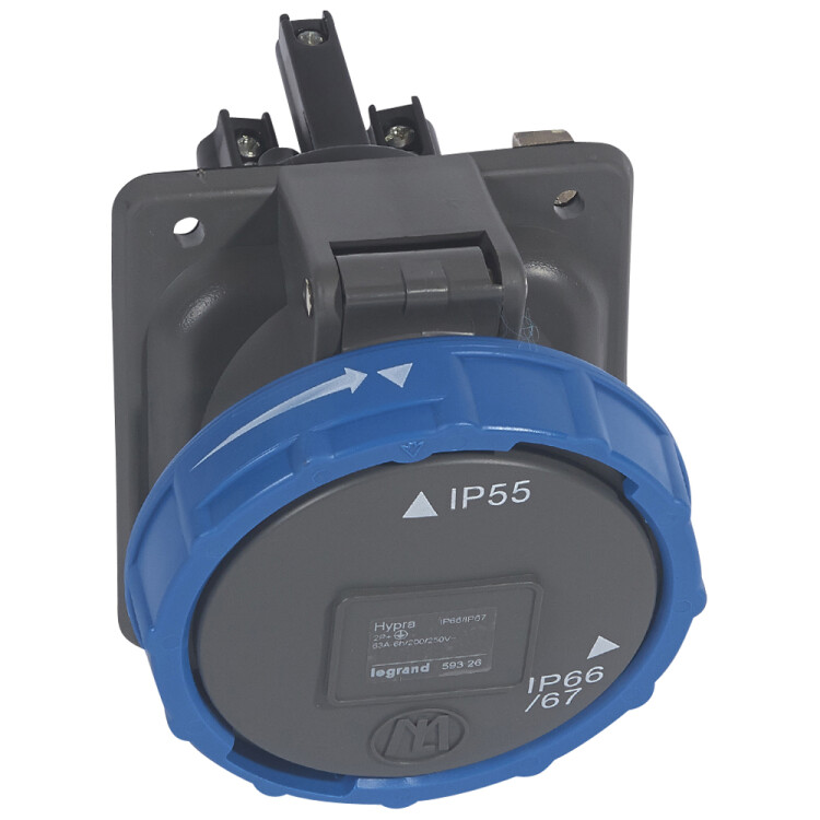 Встраиваемая розетка Hypra - IP 66/67-55 - 2К+3 - 63 А - пластик | 059326 | Legrand