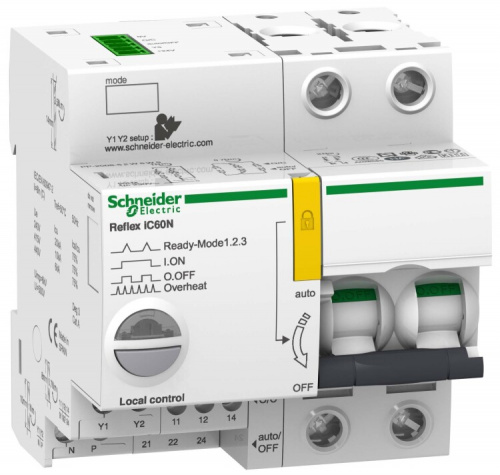 Выключатель автоматический двухполюсный REFLEX iC60N Ti24 40А C 10кА | A9C62240 | Schneider Electric