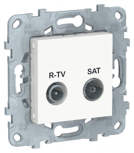 Unica New Белый Розетка R-TV/SAT, проходная | NU545618 | Schneider Electric