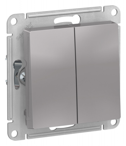 AtlasDesign Алюминий Переключатель 2-клавишный сх.6, 10АХ, механизм | ATN000365 | Schneider Electric